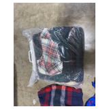 Collection of Plaid and Patterned Throw Blankets with Storage Tote