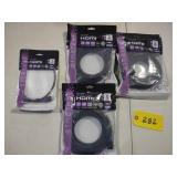 (4) Assorted HDMI Cables...