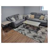 Sofa, Loveseat, Pillows, (2) End Ta...