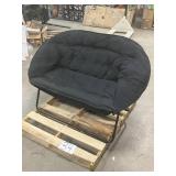 Large Black Double Disc Sofa Chair