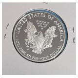 2008 W - American Silver Eagle - Proof Mint - 1 Oz. Fine Silver  (535,000 Minted)