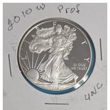 2010 W  - American Silver Eagle - Proof Mint - 1 Oz. Fine Silver   (549,861 Minted)