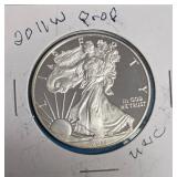 2011 W -  American Silver Eagle - Proof Mint - 1 Oz. Fine Silver  (947,454 Minted)
