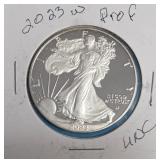 2023 W - American Silver Eagle - Proof Mint - 1 Oz. Fine Silver  (560,402 Minted)