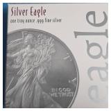 2017  - American Silver Eagle - Proof Mint - 1 Oz. Fine Silver  - In Original Box and Velveteen Case - COA