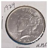 1924 - Silver Peace Dollar - Uncirculated Condition