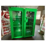 Large Cabinet-Glass Doors-No Keys- See Photo For Measurements