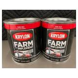 MIL 1 - Krylon Farm & Implement Ford Red High Gloss Enamel Spray Paint 32 Fl Oz (Lot of 2)