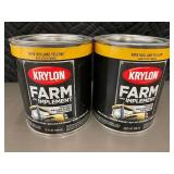 MIL 1 - Krylon Farm & Implement Enamel 32 oz - New Holland Yellow High Gloss (Lot of 2)