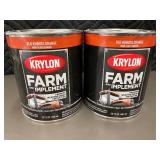 MIL 4 - Krylon Farm & Implement Enamel - Old Kubota Orange High Gloss 32 oz (Lot of 2)