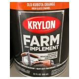 MIL 4 - Krylon Farm & Implement Enamel - Old Kubota Orange High Gloss 32 oz (Lot of 2)