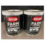 MIL 4 - Krylon Farm & Implement White High Gloss Enamel Spray Paint 32 oz (Lot of 2)