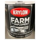 MIL 4 - Krylon Farm & Implement White High Gloss Enamel Spray Paint 32 oz (Lot of 2)