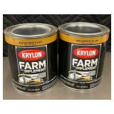 MIL 4 - Krylon Farm & Implement Spray Paint - New Equipment Yellow, High Gloss Enamel - 32 oz - (Lot of 2)