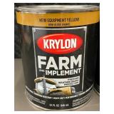 MIL 4 - Krylon Farm & Implement Spray Paint - New Equipment Yellow, High Gloss Enamel - 32 oz - (Lot of 2)