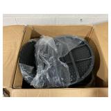 Costway Set of 2 Rattan Swivel Barstools with Curved Back-Black