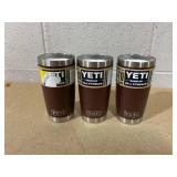 LOT OF 3 YETI Rambler 20oz Insulated Tumbler (Missing Lids)
