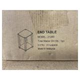 Furinno Simplistic Side Table, 2-Tier Small End Table with Open Shelf, Easy Assembly Toolless Night Stand, Nightstand, for Living Room, Bedroom Espresso/Black (Transit Damage)