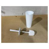 Amz Basics Toilet Bowl Brushes and Holder Set with No-Slip Grip and Heavy Duty Bristles, Pack of 4, White