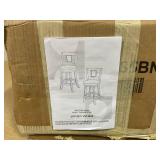 Costway Set Of 2 Bar Stools Black & Brown