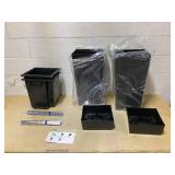 Qeetex 57Cm Tall Planter Set of 2 Indoor Outdoor Black Taper Planter with Shelf Insert Self-Absorbing Plastic Flower Pots Large Resin Plant Pots for Outdoor Plants and Front Porch Decor (Transit Damag