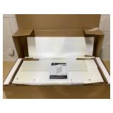 HOMCOM Narrow Shoe Storage Cabinet with Wave-like Panels and Adjustable Shelves for 12 Pairs of Shoes, White (Missing Hardware.)