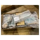 Outsunny Outdoor 2-Person Glider Bench, Outside Glider Swing Chair Loveseat with Table, Steel Frame, Blue