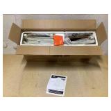 HOMCOM Farmhouse Dining Table Chairs, Set of 2 Rubber Wood Kitchen Table Chairs with Open Back for Living Room, Light Gray