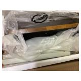 HOMCOM Farmhouse Dining Table Chairs, Set of 2 Rubber Wood Kitchen Table Chairs with Open Back for Living Room, Light Gray