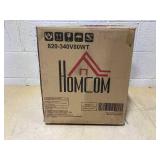 HOMCOM 18" Electric Fireplace Stove, Freestanding Fireplace Heater with Realistic LED Flame, Adjustable Temperature, Overheat Protection, 750W/1500W, White (Maybe Missing Hardware)