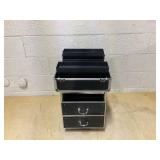 HOMCOM Rolling Makeup Storage Case w/ Swivel Wheel, Black (Minor Transit Damage, See Photos)