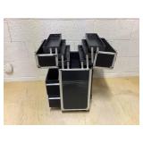 HOMCOM Rolling Makeup Storage Case w/ Swivel Wheel, Black (Minor Transit Damage, See Photos)