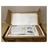 HOMCOM Kitchen Storage Cabinet, Sideboard Floor Cupboard with Solid Wood Top, Adjustable Shelf, and 2 Drawers for Living Room, and Hallway, White (Missing Hardware)