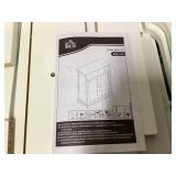 HOMCOM Kitchen Storage Cabinet, Sideboard Floor Cupboard with Solid Wood Top, Adjustable Shelf, and 2 Drawers for Living Room, and Hallway, White (Missing Hardware)