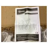 Outsunny Lighted Reindeer Christmas Decorations, 3-Piece Light Up Christmas Deer Family Set with 2 Modes for Outdoor, Silver