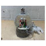 HOMCOM Lighted Christmas Snow Globe with Swirling Glitter, Battery Operated Musical Snow Globe for Holiday, Bronze