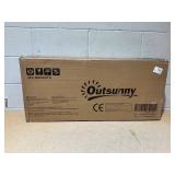 Outsunny Sensory Table 3 in 1 Toddler Water and Sand Table w/ Foldable Umbrella 2 Play Boxes Removable Top, 3-6 Years Old, Teak