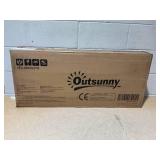 Outsunny Sensory Table 3 in 1 Toddler Water and Sand Table w/ Foldable Umbrella 2 Play Boxes Removable Top, 3-6 Years Old, Teak