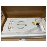 Qaba 2 in 1 Kids Foldable Kitchen Step Stool, Toddler Standing Tower with Chalkboard and Lockable Handrail for Children 3-6 Years Old, White