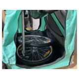 Aosom Dog Bike Trailer with 3 Entrances Large Wheels, Green Medium Sized Dogs