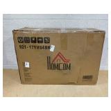 HOMCOM 6 Point Vibrating Massage Office Chair with Heat, Linen High Back Massage Desk Chair with Reclining Backrest, Black