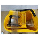 HOMCOM Mop Bucket with Wringer on Wheels for Floor Cleaning, 38 Quart Down Press Wringer with Handle, Yellow