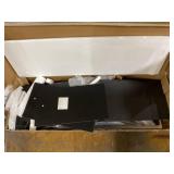 HOMCOM Boho Kitchen Cabinet, Buffet Cabinet with 4 Rattan Doors and Adjustable Shelves for Dining Room, Black and Natural (Missing: Part 10 In Manual)