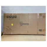 Outsunny 3-Seater Wooden Porch Swing, Patio Swing Bench with Folding Coffee Table, Cup Holders and Chains Included, 440lbs Weight Capacity, Natural