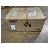 HOMCOM 32" Electric Fireplace with Mantel, Freestanding Heater with LED Log Flame, Shelf and Remote Control, 1400W, Brown