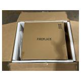 HOMCOM 32" Electric Fireplace with Mantel, Freestanding Heater with LED Log Flame, Shelf and Remote Control, 1400W, Brown