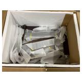 HOMCOM 32" Electric Fireplace with Mantel, Freestanding Heater with LED Log Flame, Shelf and Remote Control, 1400W, Brown