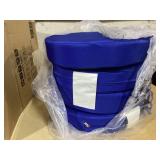 Outsunny Patio Chair Cushions Set of 4 Round Seat Cushions for Dining Bistro Chairs Machine Washable, 15" x 15" x 3", Navy Blue