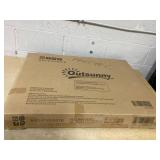 Outsunny 9FT 3 Tiers Patio Umbrella Outdoor Market Umbrella with Crank, Push Button Tilt for Deck, Backyard and Lawn, Orange