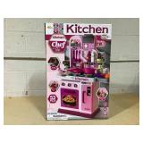 Kids Play Kitchen Set with Lights & Sounds Pretend Food Toy for Toddlers 3-6 Years